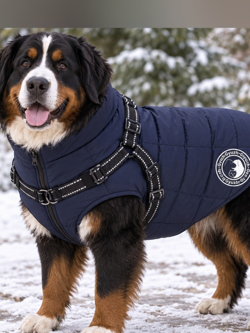 Gyuzh Fur Lined Dog Coat Sz 4X With Harness Waterproof